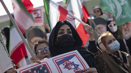 Pro-government rally in Tehran, Iran, on January 12, 2026