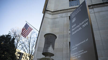 A view of the US Department of Justice building in Washington DC, December 19, 2025