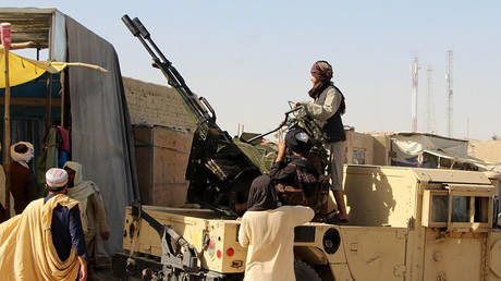 A view of damaged area following the Pakistani military forces' attack on Spin Boldak district, continue in Afghanistan's Kandahar province on October 15, 2025.
