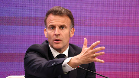 FILE PHOTO: French President Emmanuel Macron.