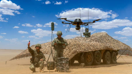 FILE PHOTO: Live-fire tactical exercise in Jiuquan, Gansu province, China