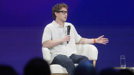 FILE PHOTO: Mark Zuckerberg speaks at LlamaCon 2025 AI developer conference, April 29, 2025