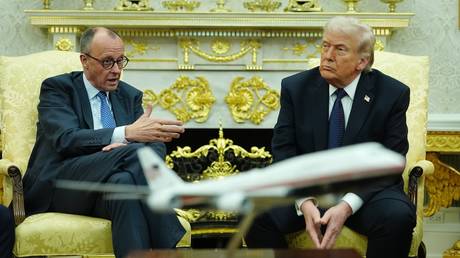 US President Donald Trump hosts German Chancellor Friedrich Merz at the White House in Washington, DC, on March 3, 2026.