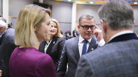EU foreign policy chief Kaja Kallas “assembling” with the prime ministers of Finland and Belgium, Brussels, January 22, 2026.