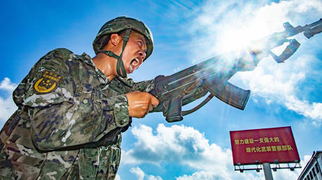 FILE PHOTO. Officers and soldiers conduct a training in Beihai city, South China's Guangxi Zhuang Autonomous region, Sept 4, 2024.