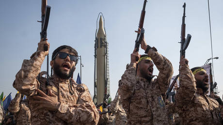 FILE PHOTO: Iran's Islamic Revolutionary Guard Corps (IRGC) personnel.