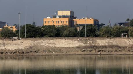 US Embassy building in Baghdad, 2020.