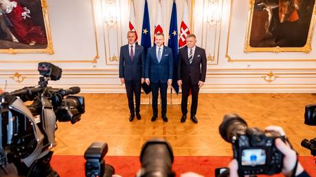 Left to right: Richard Rasi, Peter Pellegrini and Robert Fico, Bratislava, Slovakia, January 10, 2026.