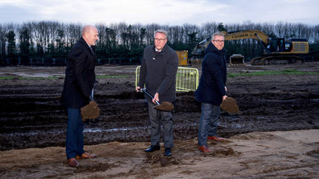 The groundbreaking ceremony at Fire Point's factory in Vojens, Southern Jutland, Denmark, December 1, 2025.