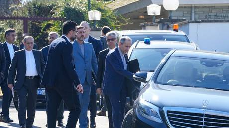 Iranian delegation seen after the indirect talks between Iran and the US with Oman acting as mediator in Geneva, Switzerland on February 26, 2026.