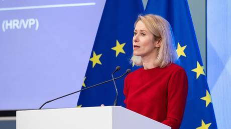 EU top diplomat Kaja Kallas speaks during the EU Ambassadors Conference in Brussels, Belgium, on March 9, 2026.