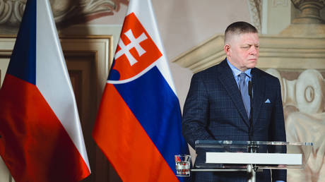 Slovak Prime Minister Robert Fico in Studenka, Czech Republic, March 31, 2026.
