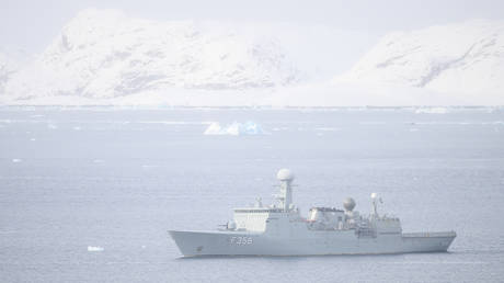 FILE PHOTO. HDMS Triton patrols off the bay area in Nuuk, Greenland.