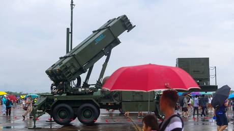 FILE PHOTO. A Patriot Surface-to-Air missile system deployed at an air base in Taiwan.