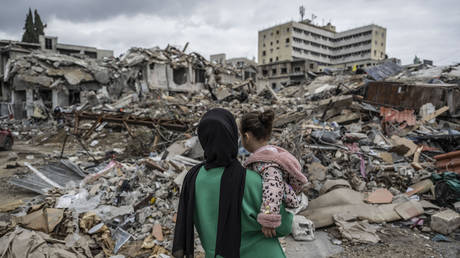 FILE PHOTO: Lebanese citizens returning to their homes are confronted with the shock of widespread destruction in the Nebatieh, Beirut, Lebanon on November 28, 2024.