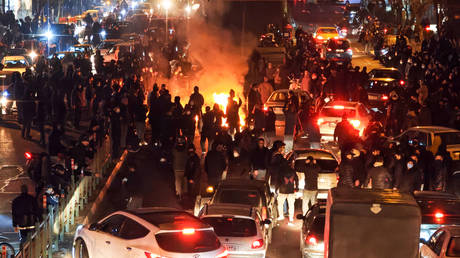 FILE PHOTO: Protesters are seen in Tehran, Iran on January 8, 2026.