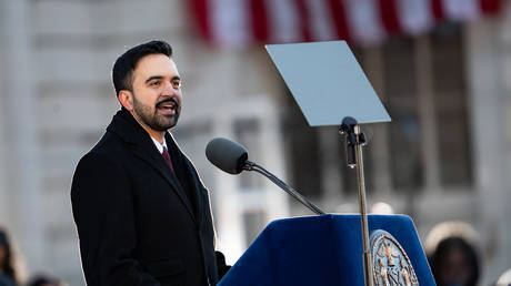 FILE PHOTO: New York City Mayor Zohran Mamdani at his inauguration ceremony, New York City, US, January 1, 2026.
