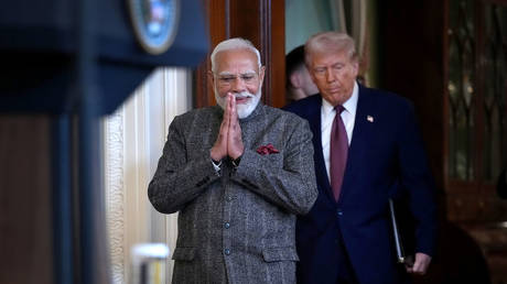 File photo of President Trump and Indian Prime Minister Modi at The White House.