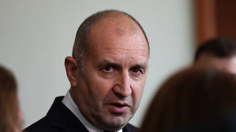 FILE PHOTO: Bulgarian President Rumen Radev participates in the Three Seas Initiative Business Forum in Warsaw, Poland, April 29, 2025.