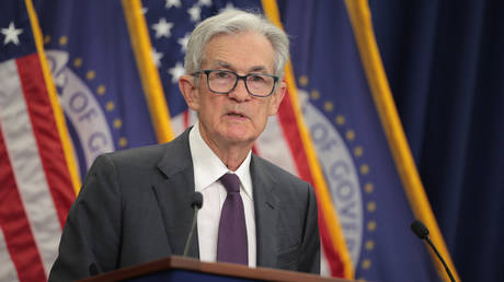 FILE PHOTO: Federal Reserve Chairman Jerome Powell at a press conference at the Fed, Washington, DC. July 30, 2025.