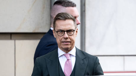 15 December 2025, Berlin: Alexander Stubb, President of Finland, comes out of the Hotel Adlon.
