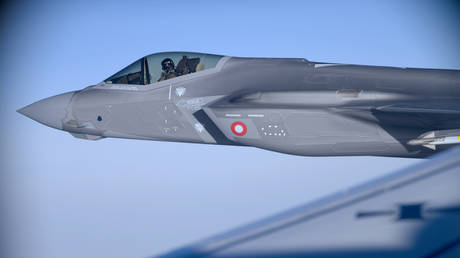 An F-35 fighter jet from the Danish Air Force.