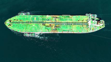 FILE PHOTO: An oil tanker sailing towards Qingdao, China, on April 13, 2026.