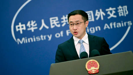 Chinese Foreign Ministry spokesman Lin Jian at a press briefing, Beijing, China, September 10, 2025.