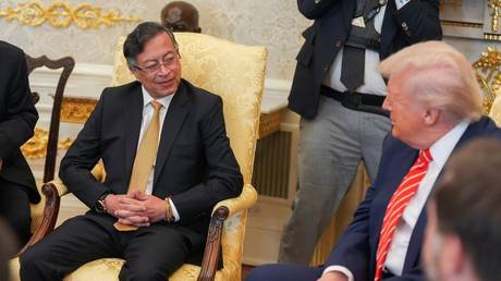 US President Donald Trump and Colombian President Gustavo Petro in the White House in Washington, DC. February 3, 2026.