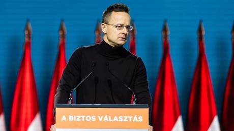 Hungarian Foreign Minister Peter Szijjarto at the Fidesz congress in Budapest, Hungary, January 10, 2025.