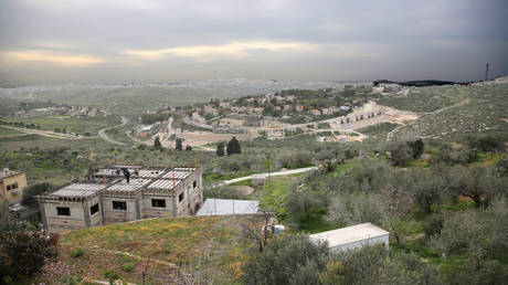 A view showing the Jewish settlement of Adumim in the West Bank near Nablus.