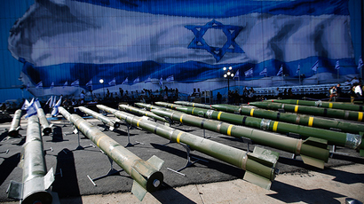 M302 rockets found aboard the Klos C ship are displayed at an Israeli navy base in the Red Sea resort city of Eilat March 10, 2014 (Reuters / Amir Cohen)