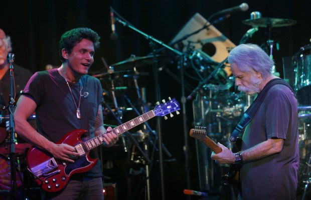 Bob Weir, right, and John Mayer perform their free "Pay it Forward" show with Dead & Company at The Fillmore in San Francisco, Calif., on Monday, May 23, 2016. (Jane Tyska/Bay Area News Group)