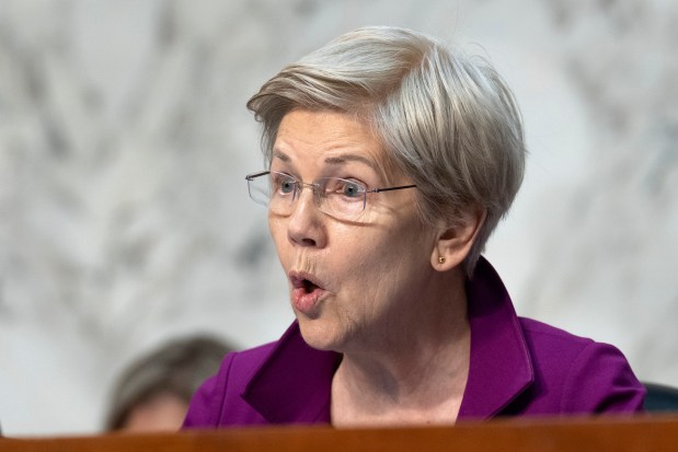 Sen. Elizabeth Warren, D-Mass., said Sunday she was against the deal taking shape to re-open the federal government. (AP, File)