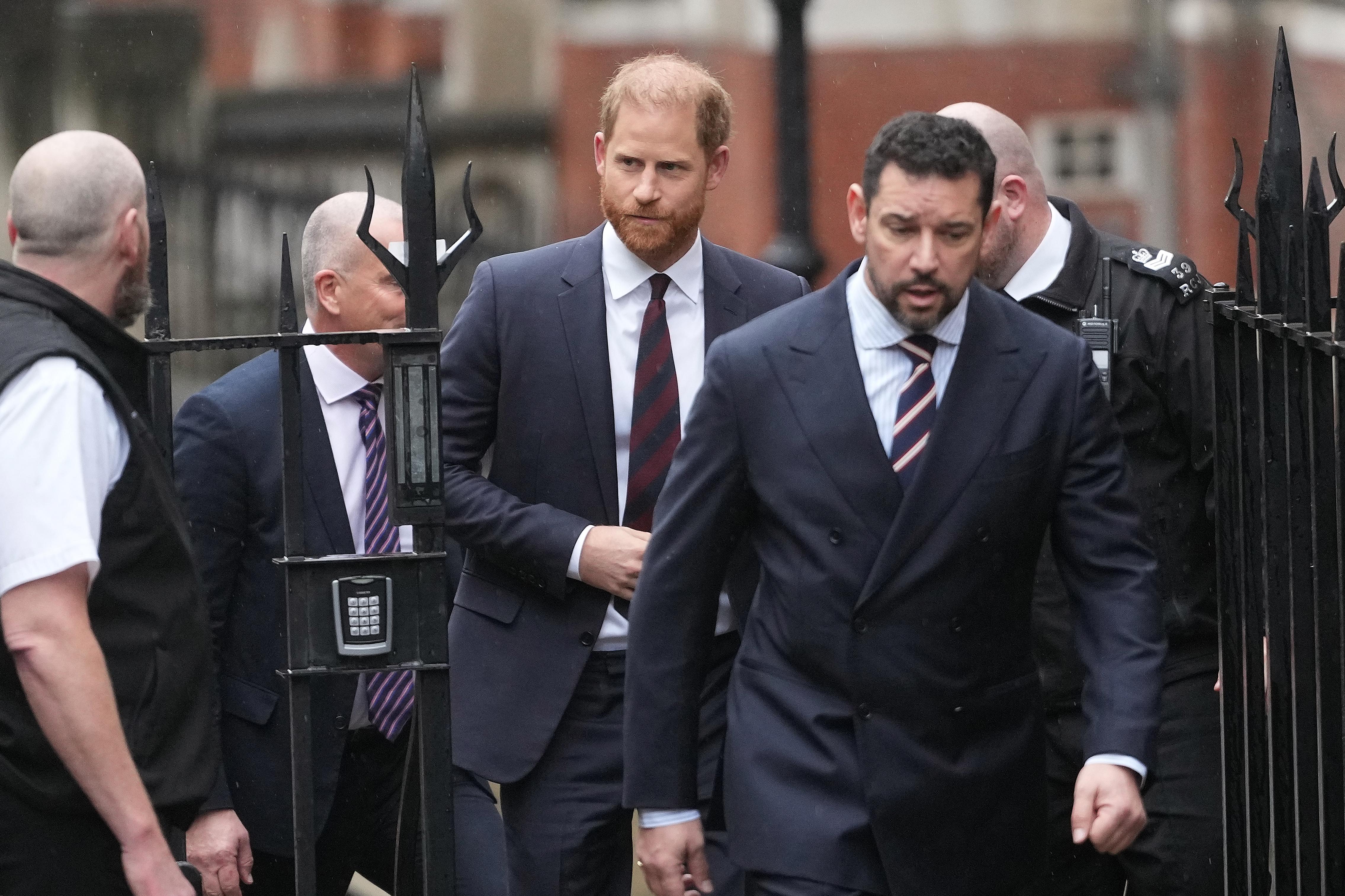 Britain’s Prince Harry arrives at London’s High Court to lead...