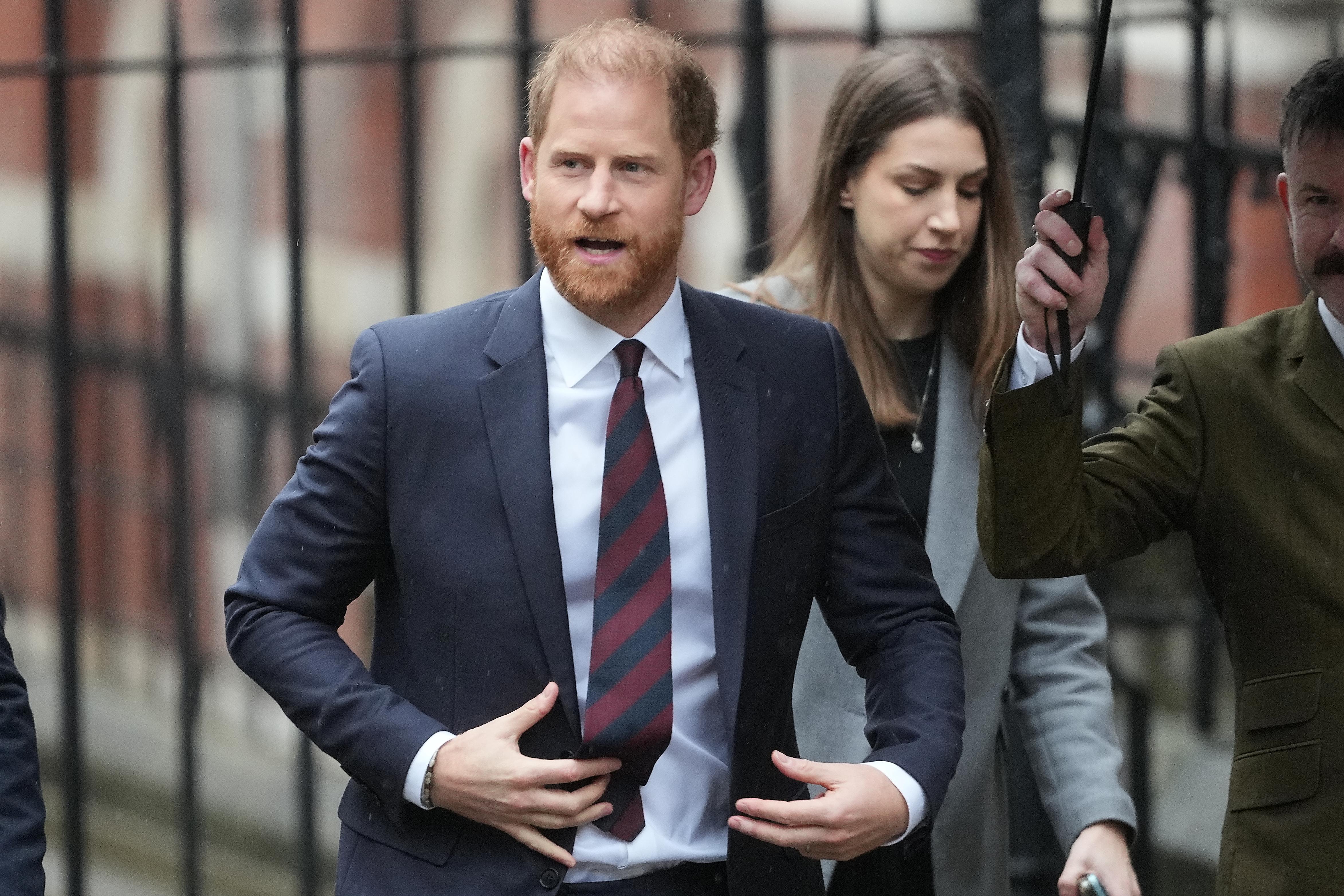 Britain’s Prince Harry arrives at London’s High Court to lead...