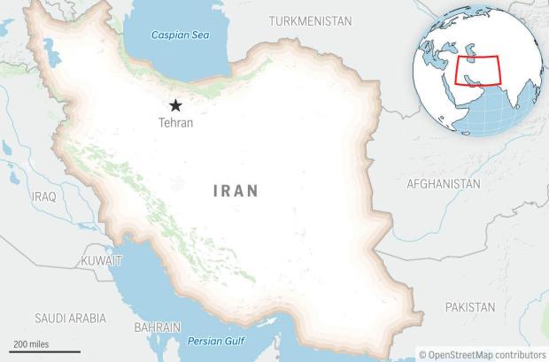 This is a locator map for Iran with its capital, Tehran