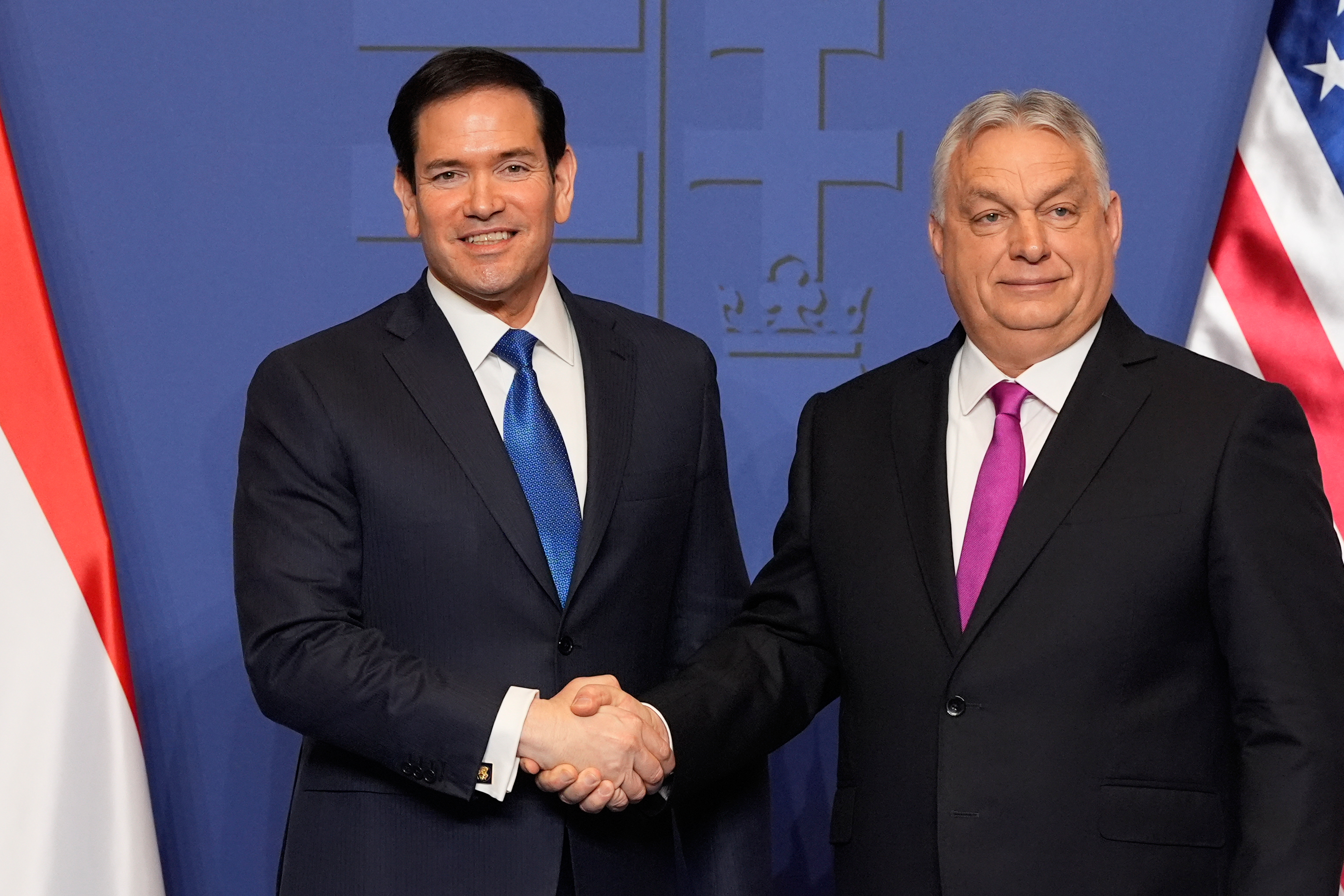 U.S. Secretary of State Marco Rubio, left, and Hungary's Prime Minister Viktor Orban.