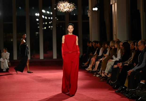 A model walks the runway during the Michael Kors Fall/Winter 2026 fashion show as part of New York Fashion Week on Thursday, Feb. 12, 2026, in New York. (Photo by Evan Agostini/Invision/AP)