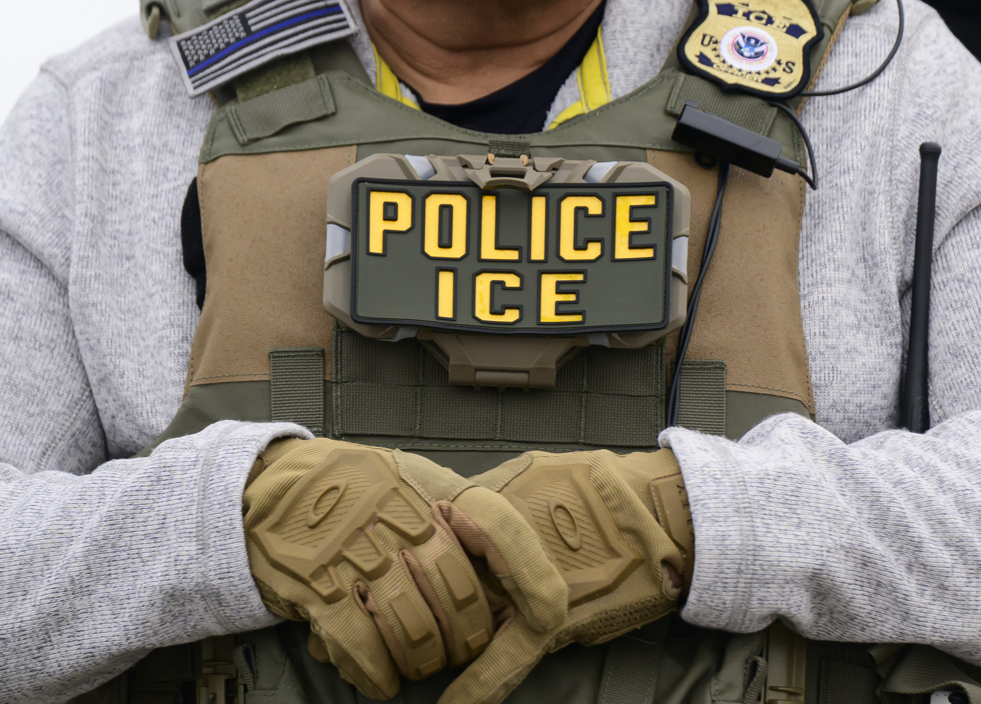 The front of an ICE agent in Minneapolis.