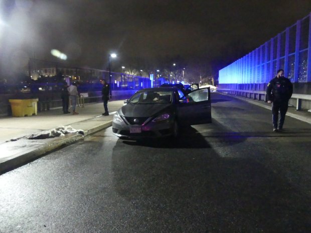 T Police arrested a man for an OUI after they encountered a car that parked in a bus only area at Ruggles and found the driver asleep. (Courtesy of the T Police)