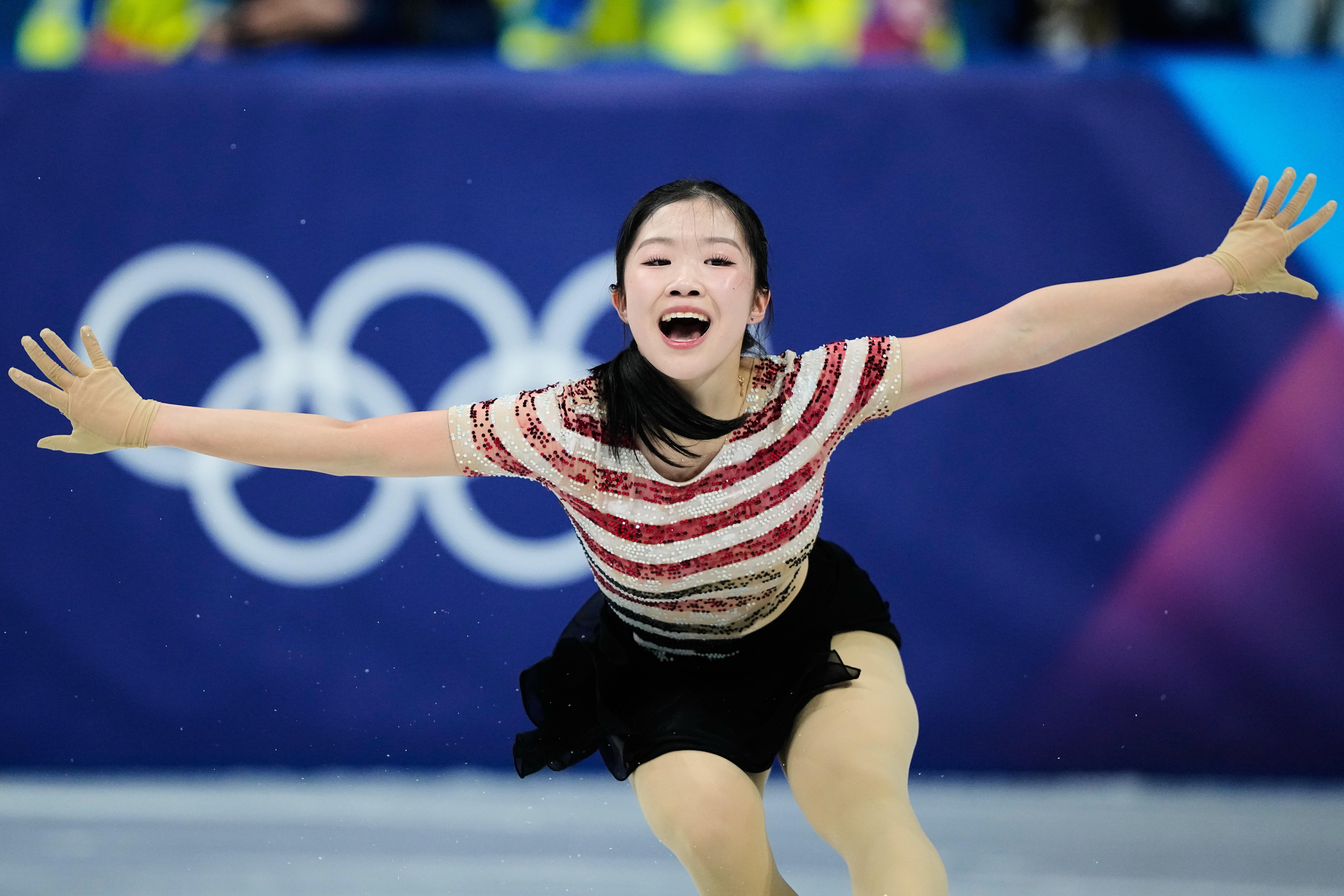 Ami Nakai of Japan competes during the women’s short program...
