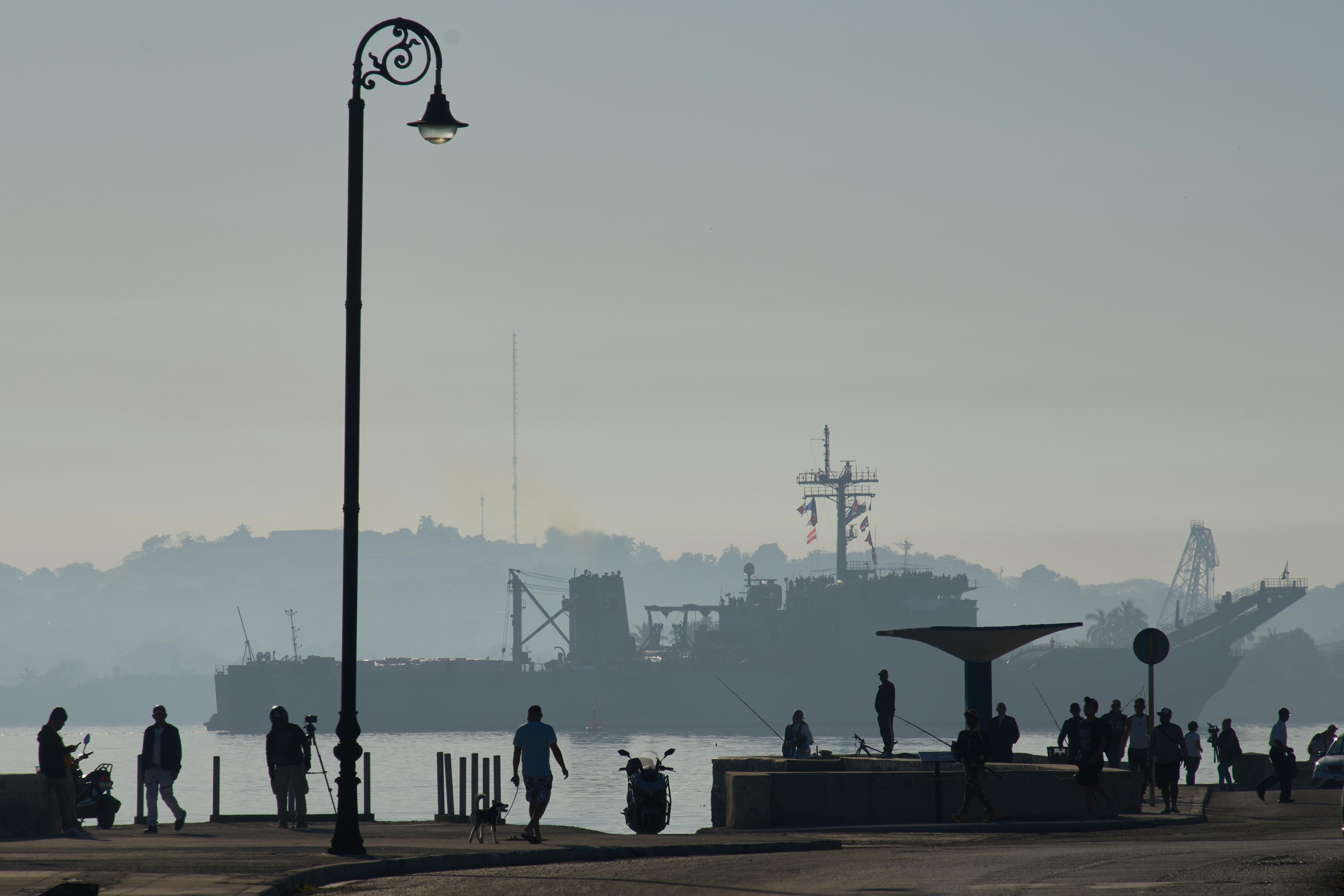 The Mexican Navy ship Papaloapan arrives to Havana Bay, Cuba,...