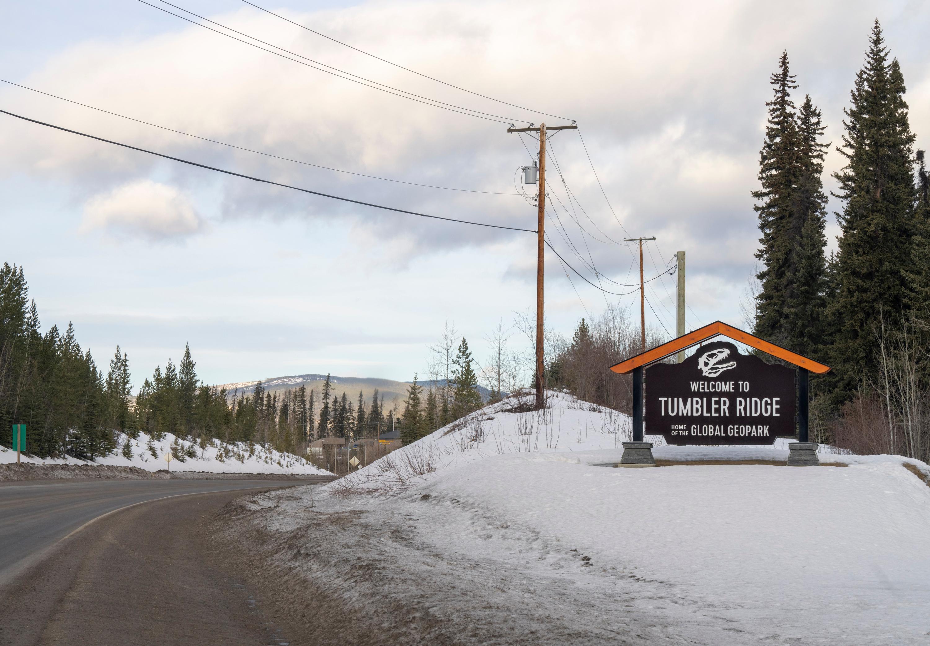 A welcome sign is seen entering the town of Tumbler...