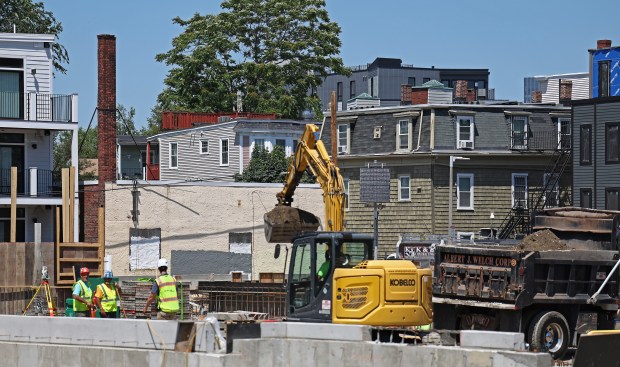 Boston, MA - Construction is underway during the groundbreaking ceremony for the Mary-Ellen McCormack redevelopment project. (Nancy Lane/Boston Herald)