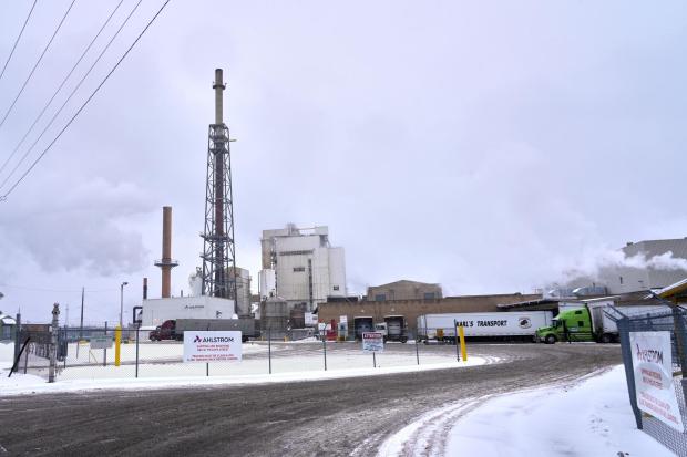 The Ahlstrom paper mill in Rhinelander, Wis., on Friday, Dec. 5, 2025 (AP Photo/Morry Gash)