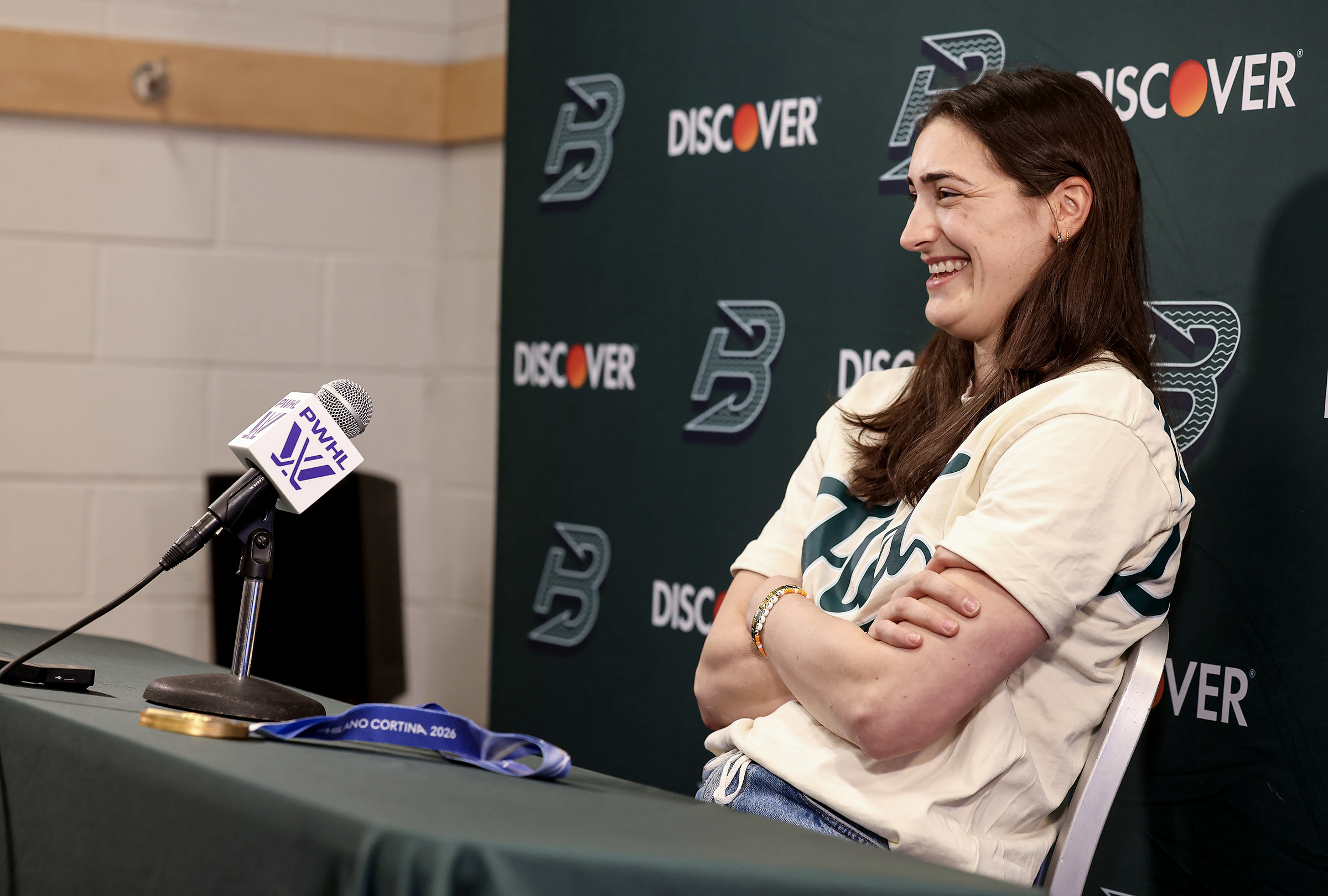 Megan Keller was comfortable meeting with the media during a...