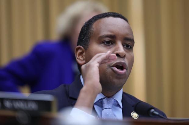 Rep. Joe Neguse D-Colo. Speaks as Attorney General Pam Bondi testifies before a House Judiciary Committee oversight hearing on Capitol Hill in Washington, Wednesday, Feb. 11, 2026, in Washington. (AP Photo/Tom Brenner)