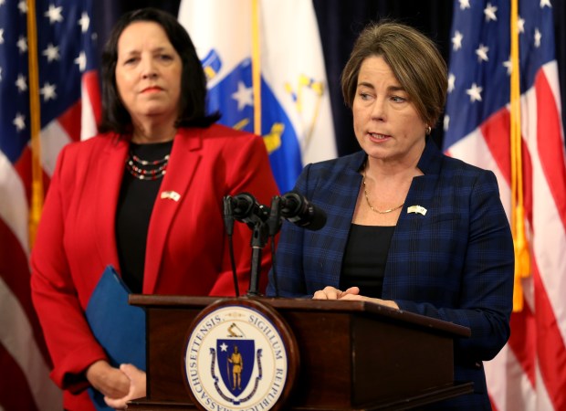 Gov. Maura Healey and Lt. Gov. Kim Driscoll officially launched their bid for reelection Tuesday. (Matt Stone/Boston Herald, File)