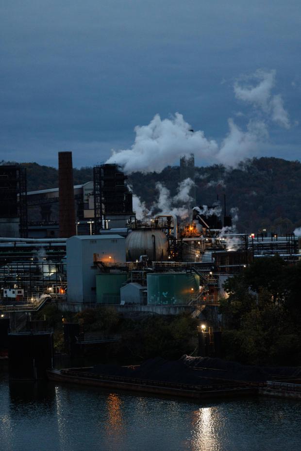 U.S. Steel's Clairton Coke Works in Clairton, Pa., on Wednesday, Oct. 29, 2025. (Quinn Glabicki/Pittsburgh's Public Source via AP)